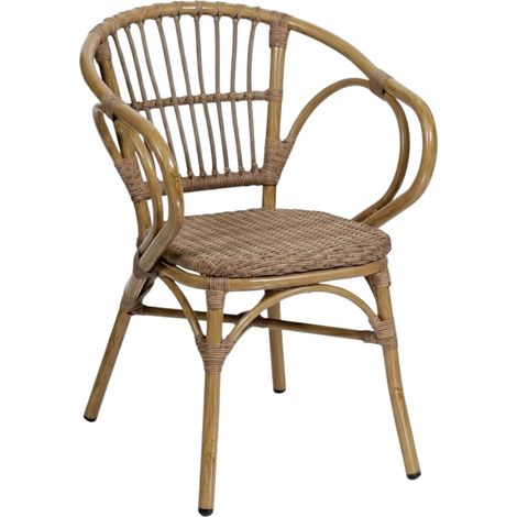 Fauteuil SIENA en Rotin tressage nylon style naturel pour extérieur