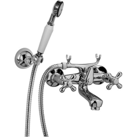 Gruppo vasca con flessibile 100 cm e deviatore cromato - Paffoni Iris (1/6)