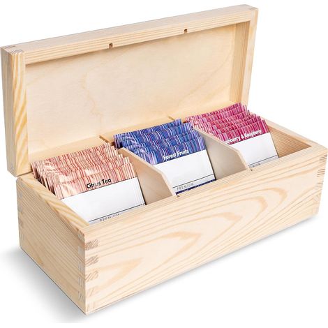 Boîte à Thé avec 3 Compartiments 22 x 9 x 7,5 cm (1/5)
