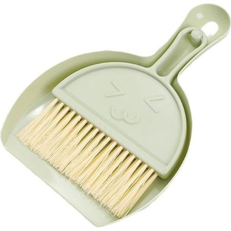 BelleRise - Ensemble mini pelle et balayette, petit balai et pelle, ensemble de nettoyage de bureau portable (vert foncé) (1/5)