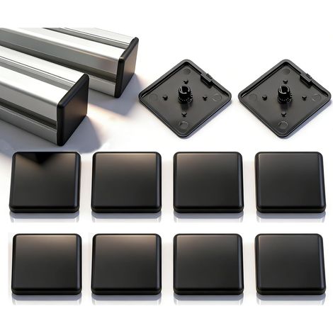 10 Pièces Embouts Profilé Aluminium 40 x 40 mm, Capuchons de Profilé Aluminium, Embouts Protection en Plastique pour Tube carré, Capuchon d'Extrémité Attaches pour Construction Industriel 4040 (1/5)