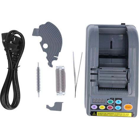 [JAMAIS UTILISÉ]Dévidoir de ruban adhésif automatique électrique, largeur de coupe de 6 à 60 mm, longueur de coupe de 999 m, machine à découper les rubans, prise UE 220-240 V (1/5)