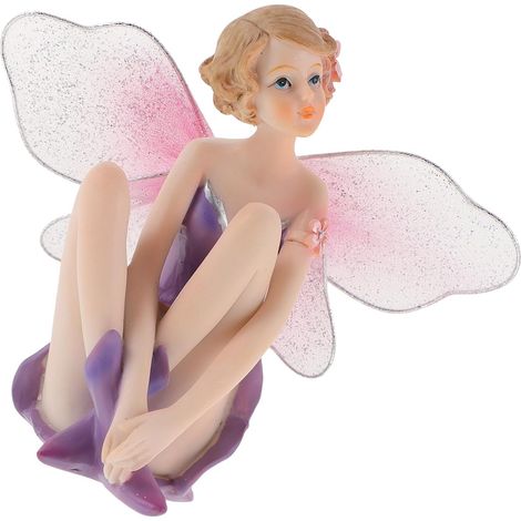 Statue de Fée en Résine Assise, Ornement Féerique Miniature, Décoration de Jardin et Bureau, Figurine Adorable pour Voiture, Décoration Maison et Fêtes, 1 Pièce (1/5)