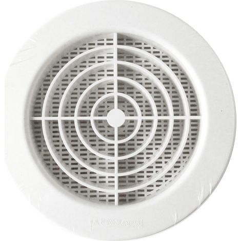First Plast – Grille aération VMC 105mm avec moustiquaire – Pour tube PVC 80mm – Passage d'air 11,5cm² – Installation encastrée (1/5)