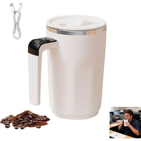400 ml Magnetbecher mit automatischer Mischfunktion und Temperaturanzeige, selbstmischender Becher, Magnetrührer, Kaffeebecher, intelligenter Kaffeebecher.