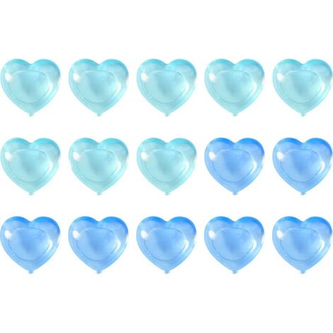 15 wiederverwendbare, herzförmige Eiswürfel, waschbar und BPA-frei für Kaltgetränke – Blaues Set (1/5)