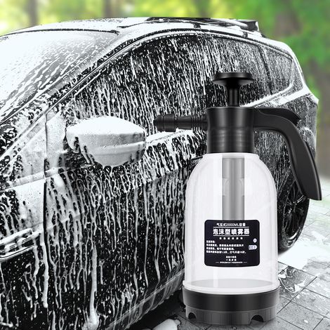 (Exklusiv in Südostasien erhältlich) Manuelle 2-Liter-Schaumsprühpistole mit Luftdruck, säure- und laugenbeständig, für den Hausgebrauch, Autowäsche und Gartenarbeit, schwarz-weiße Schaumsprühpistole (1/4)