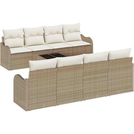 Maison Exclusive - Gartensofa-set Beige 55 x 55 x 37 cm Poly-Ratt