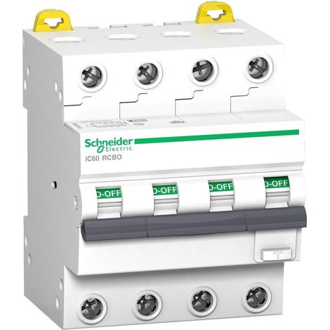 SCHNEIDER iC60 Interrupteur différentiel de type RCBO à 4 pôles 10A 30mA.