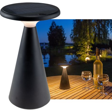 Lampe de table solaire LED CHILITEC Foco Sol, 2700K, dimmable, noir
