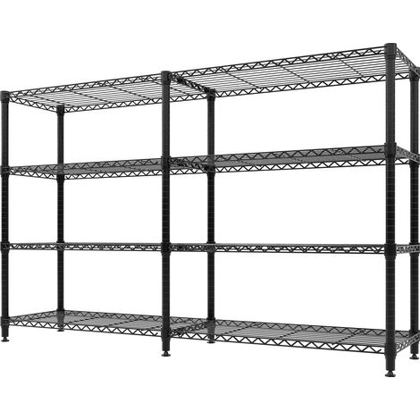 Étagère de rangement industrielle robuste – Métal solide, capacité 480kg, largeur 150cm – Rayonnage filaire modulable pour cuisine professionnelle, garde-manger, garage – Montage facile – 4 étages, la
