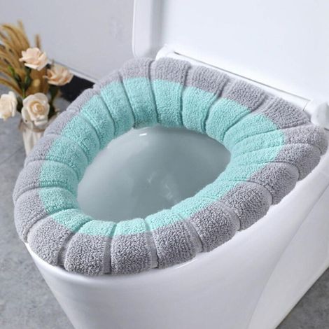 Toilettensitzkissen, dicker, gestrickter Toilettensitzbezug, waschbar, für den Winter