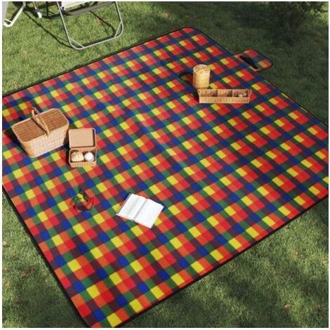 Couverture de pique-nique pliable 200x200 cm velours (1/5)