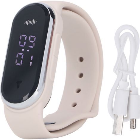 Mosquito Repellent Bracelet with Electronic Watch, White Silica Gel, USB Rechargeable, 7 Days of Battery Life (1/5)
