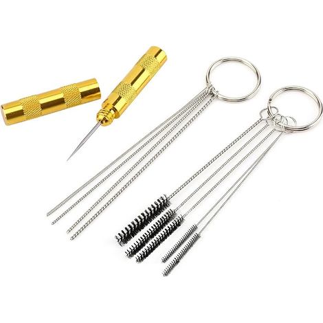 Airbrush Gun, Airbrush Spritzpistole Reinigung Reparaturwerkzeug Edelstahl Nadel & Bürsten Set Arch (1/3)