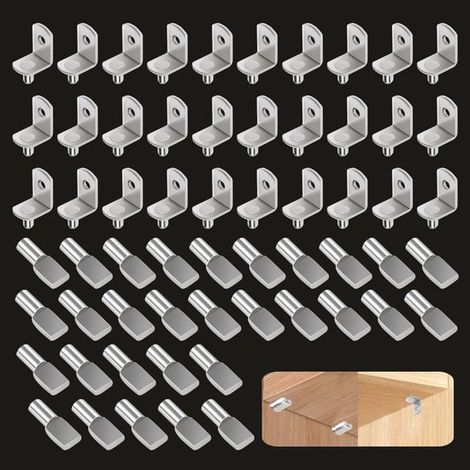 60 Stück 5 mm (1/5 Zoll) vernickelte Regalstifte – Regalträger für Küchenschränke, Bücherregale und Kleiderschränke (1/5)