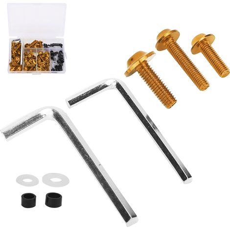 Kit de 158 pièces comprenant boulons de carénage universels, joints et clés, accessoire moto doré (1/5)