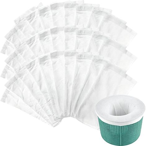 Lot de 30 chaussettes skimmer de piscine, chaussettes filtrantes pour skimmer, étang, nettoyage de la saleté et des feuilles pour piscine, filtre à tamis (1/5)