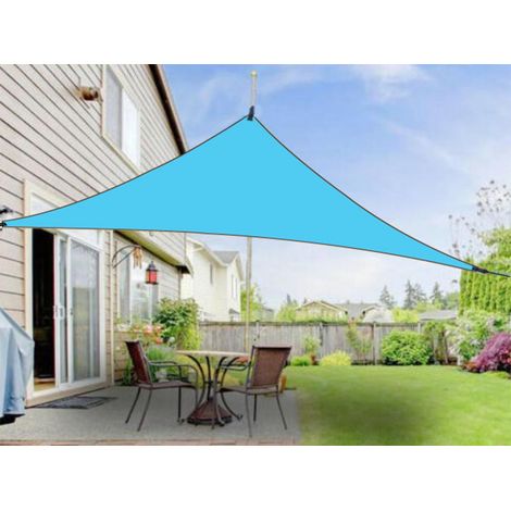 SHADE Wasserdichtes Sonnensegel, dreieckig, 3 x 3 x 3 m, UV-Schutz, für Terrasse, Außenbereich, Garten, Blau