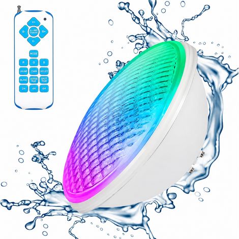 Ampoule LED piscine PAR56 12V RGB 18W étanche IP68 rgb 18w 18 × 18 × 16 cm 1 kg – Livraison gratuite (1/5)