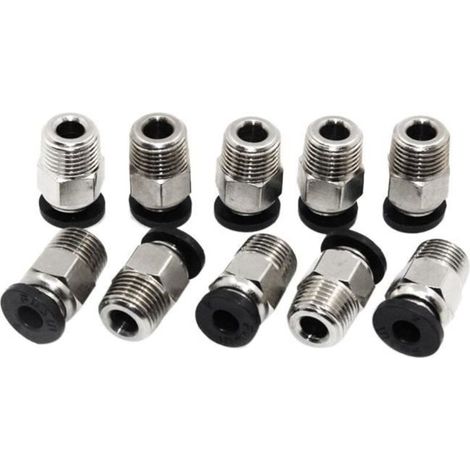 Pc4-M10 Mâle Droit Pneumatique Pefe Tube Pousser Pour E3D-V6 Montage Connecteur Extrudeuse Bowden Imprimante 3D (Paquet De 10 Pcs) (1/4)