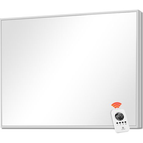 KESSER® Calentador de infrarrojos con termostato Radiador de infrarrojos Calentador eléctrico Calentador de infrarrojos Calentador de pared - 28 programas de rutina diferentes  Radiador  Blanco - Con 