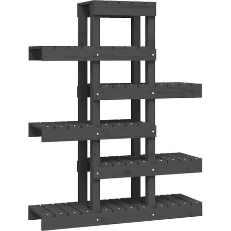 Maison Exclusive - Soporte para plantas madera maciza pino gris 8 (1/5)