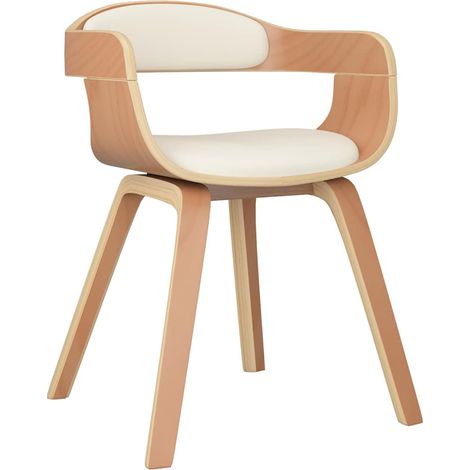 Maison Exclusive - Chaise à manger Crème Similicuir et bois courbé (1/5)