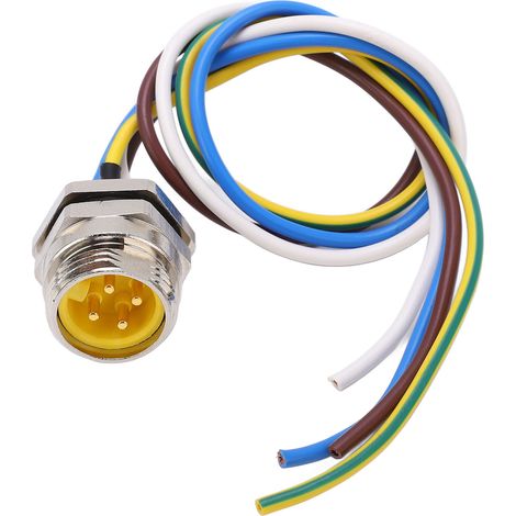 Connecteur aviation mâle 4 broches 7/8, borne électrique 300 V 9 A avec câble de 30 cm de section 16 AWG (1/5)