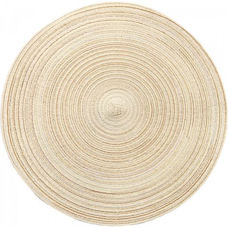 Set de table rond beige 3838cm 1 pièce set de table pailleté adapté pour Noël fête de famille mariage décoration de table de vacances (1/5)