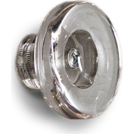Pomolo tondo trasparente con gioiello incastonato nell'incavo 42x25mm - 435 Gioiello