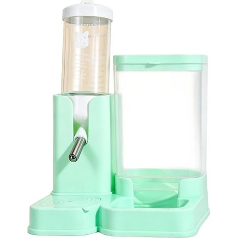 Bouteille d'eau anti-débordement pour hamster avec boîte de rangement pour petits animaux - 10,6 x 12,6 x 17 cm (vert) (1/5)