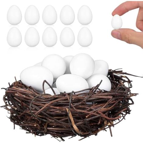 30 œufs factices en plastique pour la simulation de reproduction et l'incubation d'oiseaux (1/5)