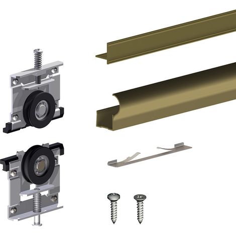 Kit pour 1 porte de placard supplémentaire SLID'UP 230 19 mm - bronze