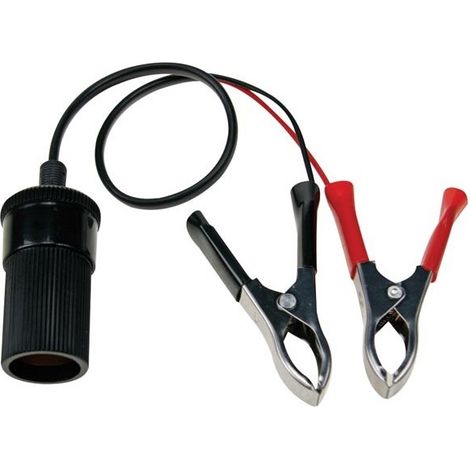 Velleman – Adaptateur allume-cigare 12V – Pinces crocodiles – Longueur câble 30 cm – Intensité nominale 4 A pour connexion batterie (1/4)