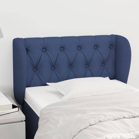 Tête de lit avec oreilles Style Classique Armoire de lit - Bleu 83x23x78/88 cm Tissu BV401957 - BonneVie (1/5)