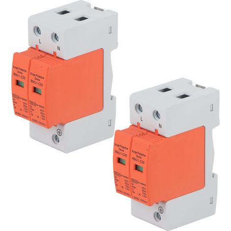 Lot de 2 parafoudres SPD, disjoncteurs domestiques 2P 420V RMU1-C20 (1/5)