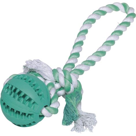 Nobby® Hunde Vollgummi Ball mit Seil "DENTAL LINE" Ø 7 cm, Ball mit Seil: 30 cm