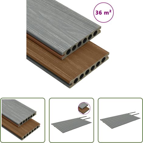 WPC Terrasse - WPC Terrassendielen mit Zubehör Braun und Grau 36 m² 2,2 m (1/5)