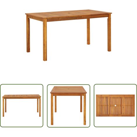 INLIFE Table de jardin 140x80x74 cm Bois d'acacia massif (1/5)