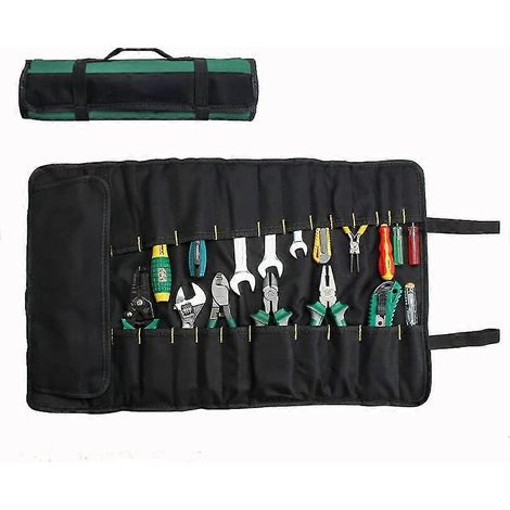 Werkzeugtasche zum Aufrollen, tragbare Werkzeugtasche, Werkzeugtasche zum Aufrollen mit 38 Fächern, Werkzeugorganizer zum Aufrollen, Aufbewahrung für Schraubendreher, Schraubenschlüssel und Steckschlü (1/5)