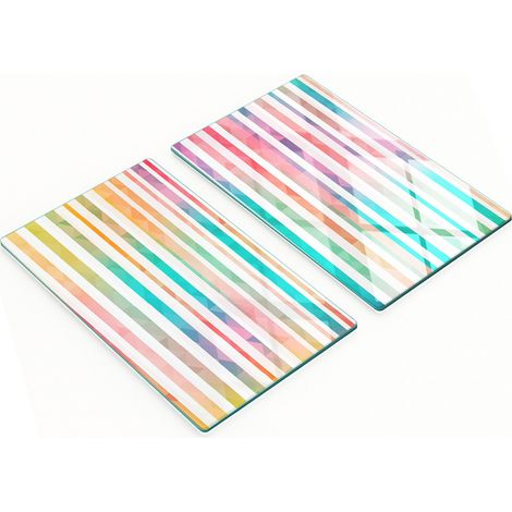 Planches décoratives multifonctionnelles de cuisine en verre trempé arc-en-ciel 2x30x52 cm (1/5)