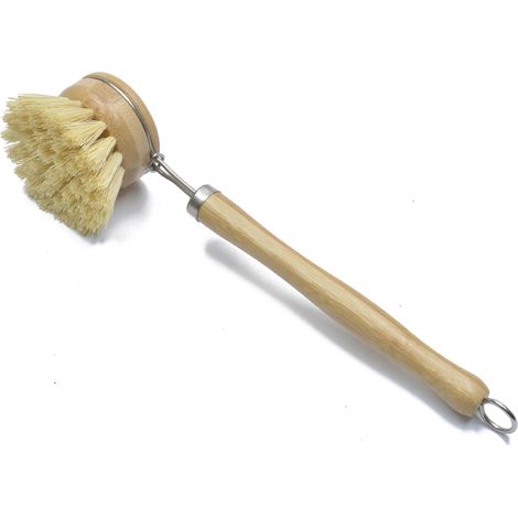 Brosse à vaisselle naturelle, brosse de cuisine écologique en bambou, vaisselle sans plastique, nettoyage zéro déchet (1/5)