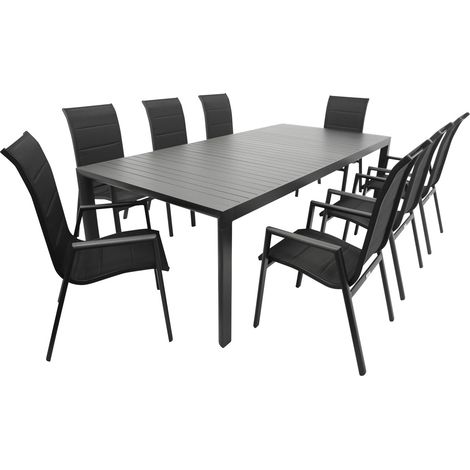 Garnitur LAGOS XL 9-teilig, Alu + Kunstgewebe schwarz (1/5)