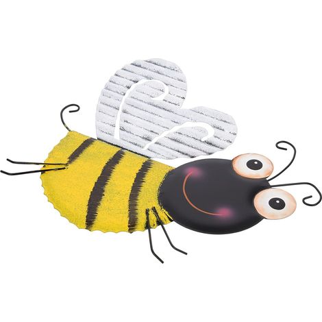 Décoration Murale Sculpture Murale Décorative Style Rustique et Vintage Design Complexe Abeille en Fer Forgé Jaune pour Salon ou Jardin (1/5)