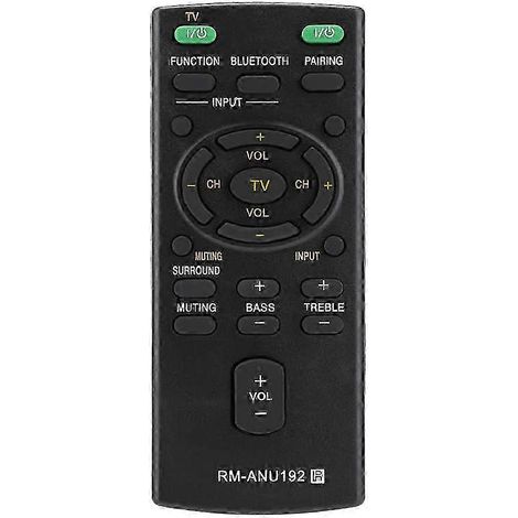 Télécommande Bluetooth RM-ANU192 pour barres de son Sony SACT60BT, SS-WCT60, SSWCT60 et HT-CT60BT. (1/5)