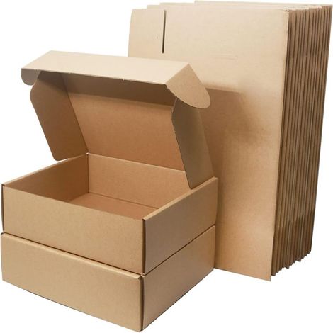 JINFGERNE 15 Pieces Corrugated Shipping Boxes, Small Parcel Boxes 250x200x70mm, Packaging Postal Boxes for Business, Shipping, Storage or Gifts- (1/5)