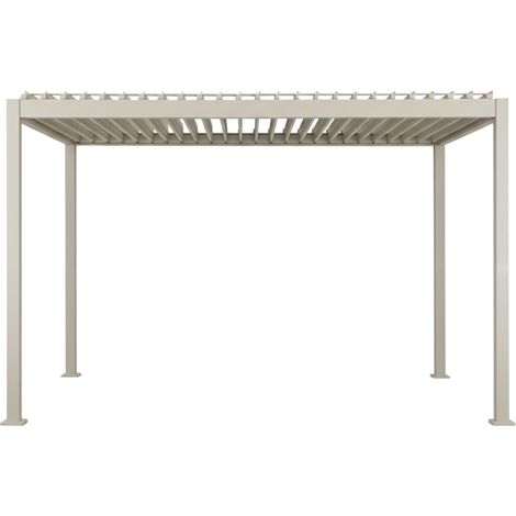 Pergola bioclimatique électrique Evora Argile - 4 x 3 m - Hespéride