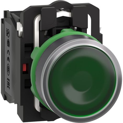 Harmony bt-pous lumineux vert Ø22 - impulsion - 120V - 1O+1F XB5AW33G5