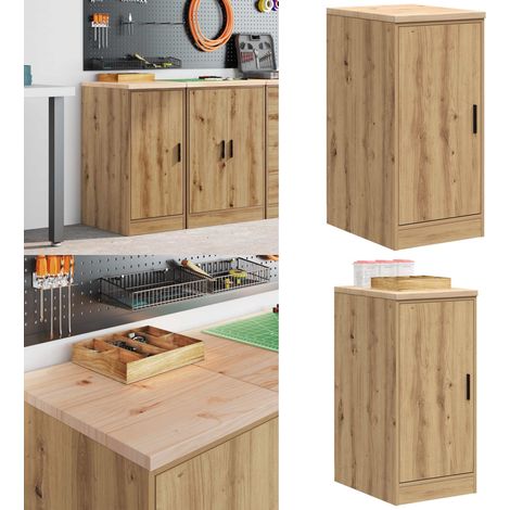 vidaXL Armoire de rangement de garage chêne artisanal bois pin massif (1/5)